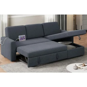 Reversible Couch -Sleeper W/Pull Out Bed and USB port